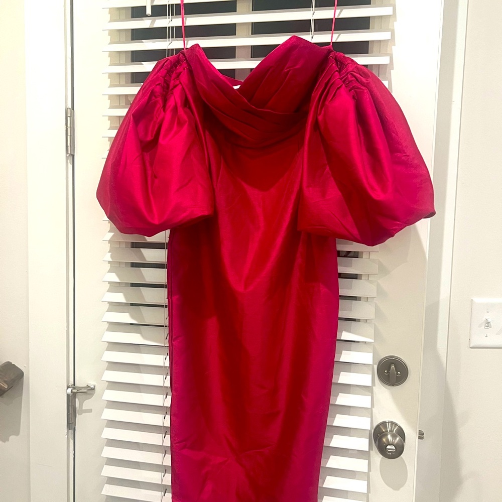Pink off shoulder dress